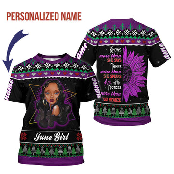 YMskins Personalized T-shirt June Girl All Over Printed