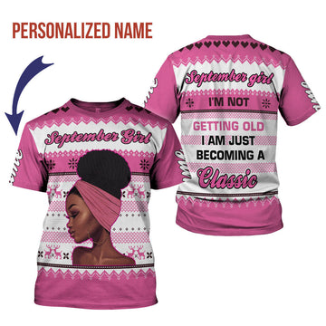 YMskins Personalized T-shirt September Girl All Over Printed