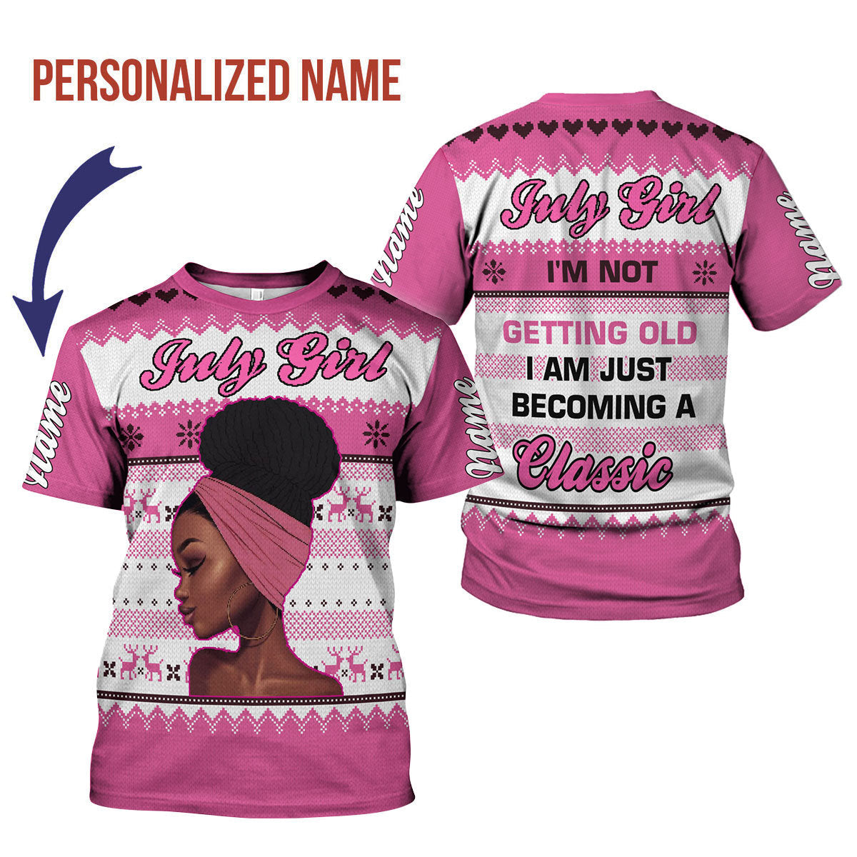 YMskins Personalized T-shirt July Girl All Over Printed
