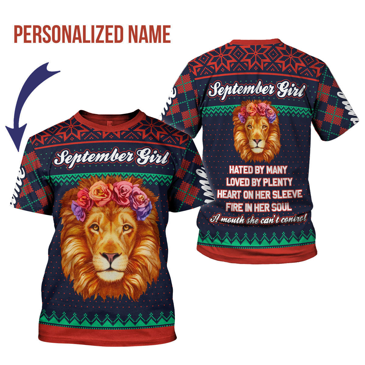 YMskins Personalized T-shirt September Girl All Over Printed