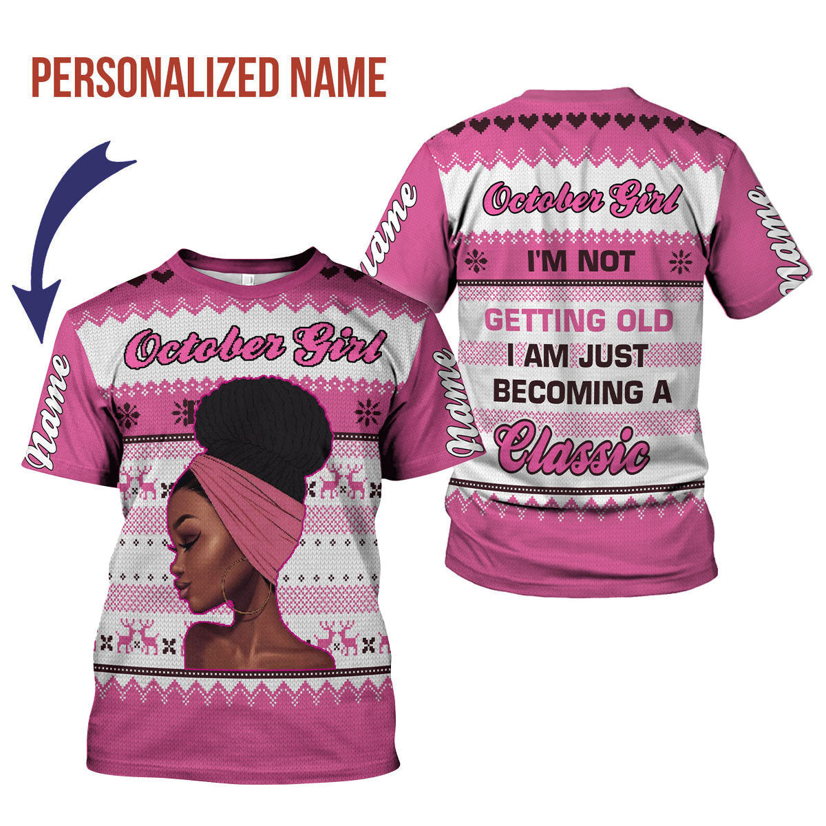 YMskins Personalized T-shirt October Girl All Over Printed