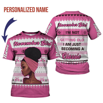 YMskins Personalized T-shirt November Girl All Over Printed