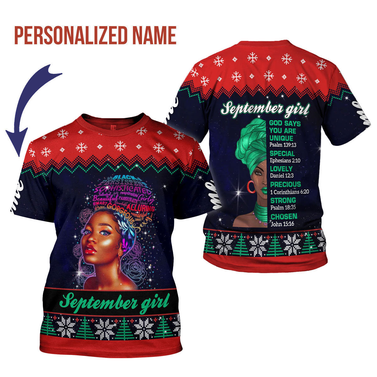YMskins Personalized T-shirt September Girl All Over Printed