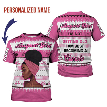 YMskins Personalized T-shirt August Girl All Over Printed