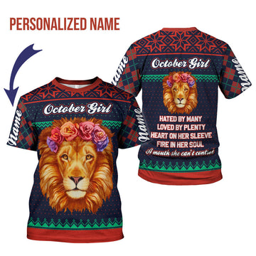 YMskins Personalized T-shirt October Girl All Over Printed