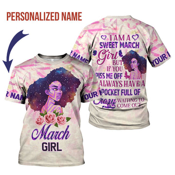 YMskins Personalized T-Shirt March Girl All Over Printed