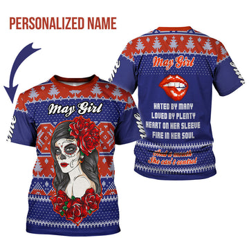 YMskins Personalized T-shirt May Girl All Over Printed