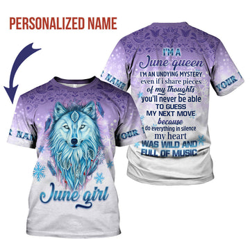 YMskins Personalized T-Shirt I'm A June Queen All Over Printed