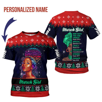 YMskins Personalized T-Shirt March Girl All Over Printed