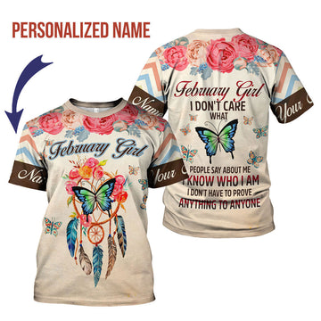 YMskins Personalized T-Shirt February Girl All Over Printed