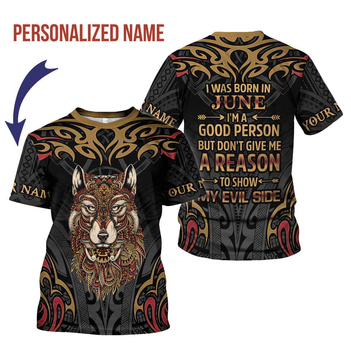 YMskins Personalized T-Shirt June Guy All Over Printed