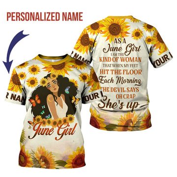 YMskins Personalized T-Shirt June Girl All Over Printed
