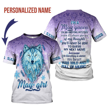 YMskins Personalized T-Shirt I'm A May Queen All Over Printed