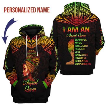YMskins Personalized Zip Hoodie August Queen All Over Printed