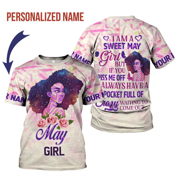 YMskins Personalized T-Shirt May Girl All Over Printed