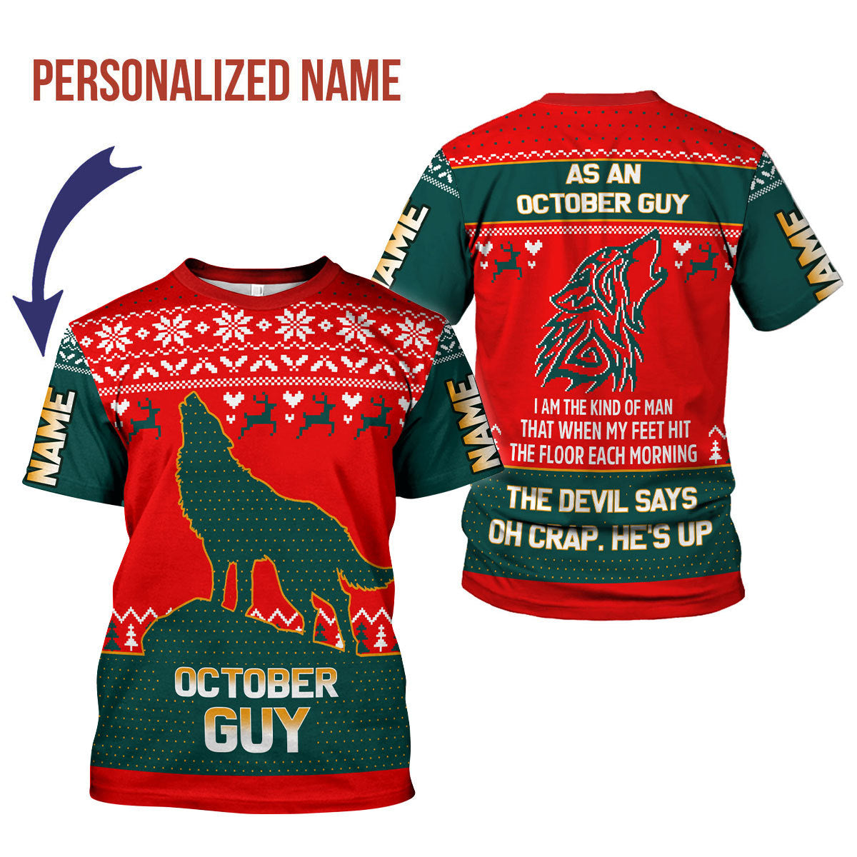 YMskins Personalized T-shirt October Guy All Over Printed