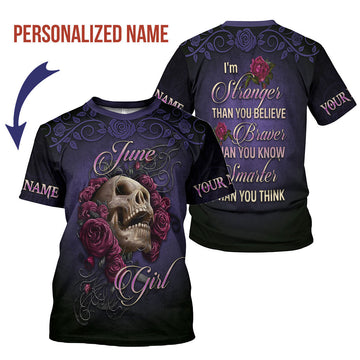 YMskins Personalized T-Shirt I'm A June Girl All Over Printed
