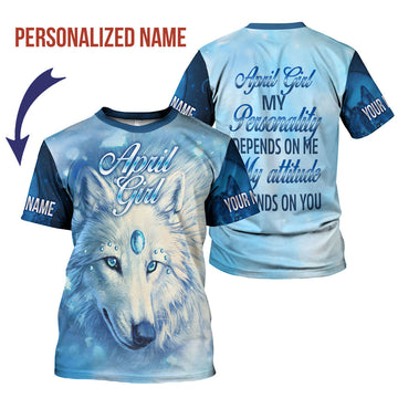 YMskins Personalized T-Shirt April Girl All Over Printed