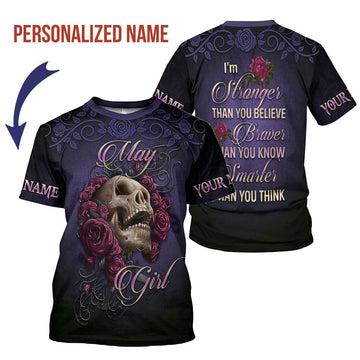YMskins Personalized T-Shirt I'm A May Girl All Over Printed