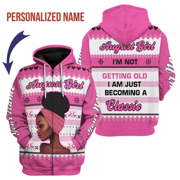 YMskins Personalized Zip Hoodie August Girl All Over Printed