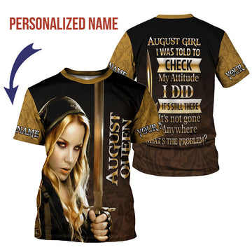 YMskins Personalized T-Shirt I'm An August Girl All Over Printed