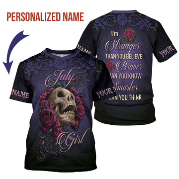 YMskins Personalized T-Shirt I'm A July Girl All Over Printed