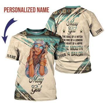 YMskins Personalized T-Shirt May Girl All Over Printed