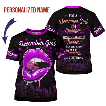 YMskins Personalized T-shirt I'm A December Girl All Over Printed