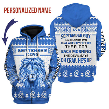 YMskins Personalized Zip Hoodie September Guy All Over Printed