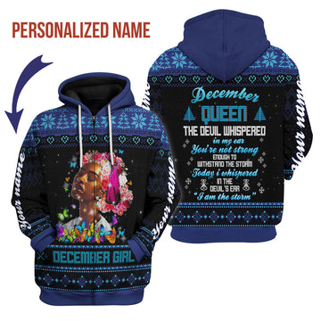 YMskins Personalized Zip Hoodie December Girl I Am The Storm All Over Printed