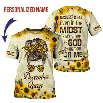 YMskins Personalized T-shirt December Queen All Over Printed