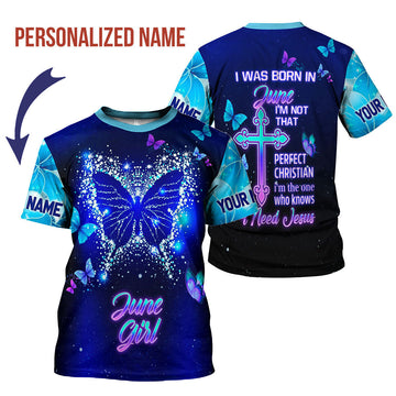 YMskins Personalized T-Shirt June Girl All Over Printed