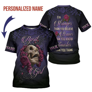 YMskins Personalized T-Shirt I'm An April Girl All Over Printed