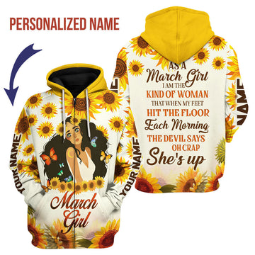 YMskins Personalized Zip Hoodie March Girl All Over Printed