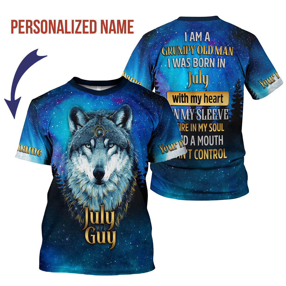 YMskins Personalized T-Shirt I Was Born In July All Over Printed