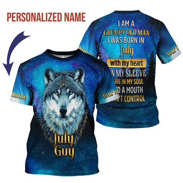 YMskins Personalized T-Shirt I Was Born In July All Over Printed