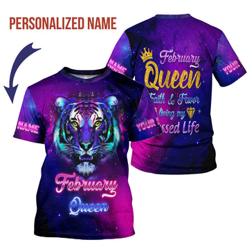 YMskins Personalized T-Shirt February Queen All Over Printed