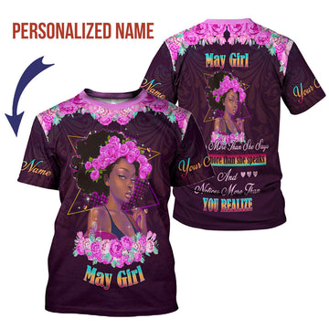 YMskins Personalized T-Shirt May Girl All Over Printed
