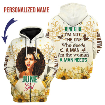 YMskins Personalized Zip Hoodie June Girl All Over Printed