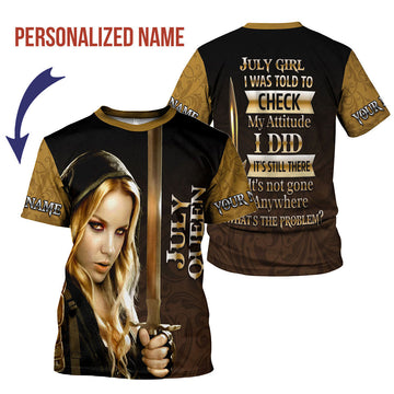 YMskins Personalized T-Shirt I'm A July Girl All Over Printed