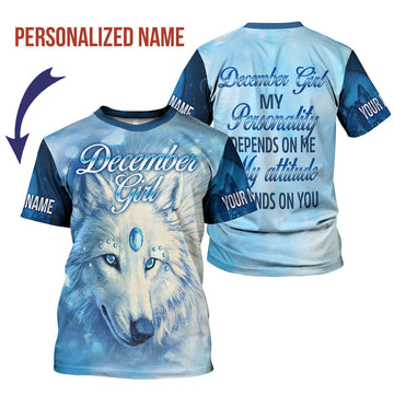 YMskins Personalized T-shirt December Girl All Over Printed