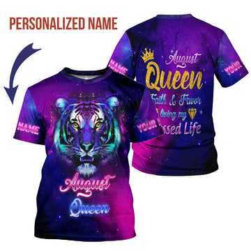 YMskins Personalized T-Shirt August Queen All Over Printed