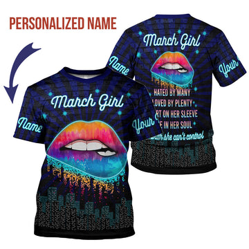 YMskins Personalized T-Shirt March Girl All Over Printed