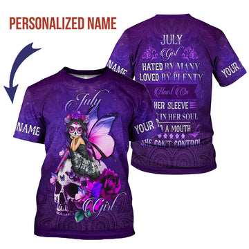 YMskins Personalized T-Shirt July Girl All Over Printed