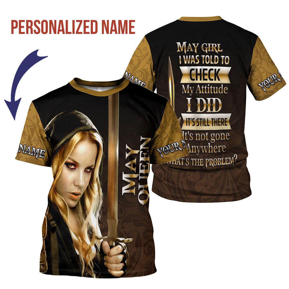 YMskins Personalized T-Shirt I'm A May Girl All Over Printed