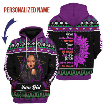 YMskins Personalized Zip Hoodie June Girl All Over Printed