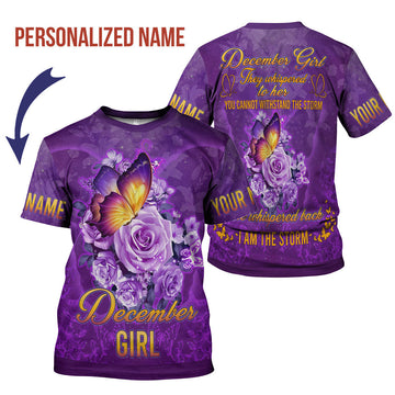 YMskins Personalized T-shirt December Girl All Over Printed