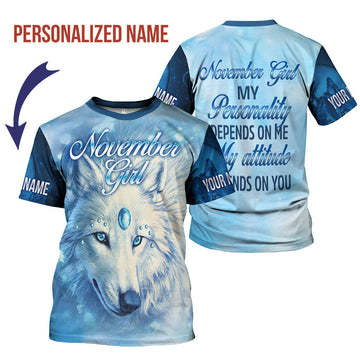 YMskins Personalized T-shirt November Girl All Over Printed