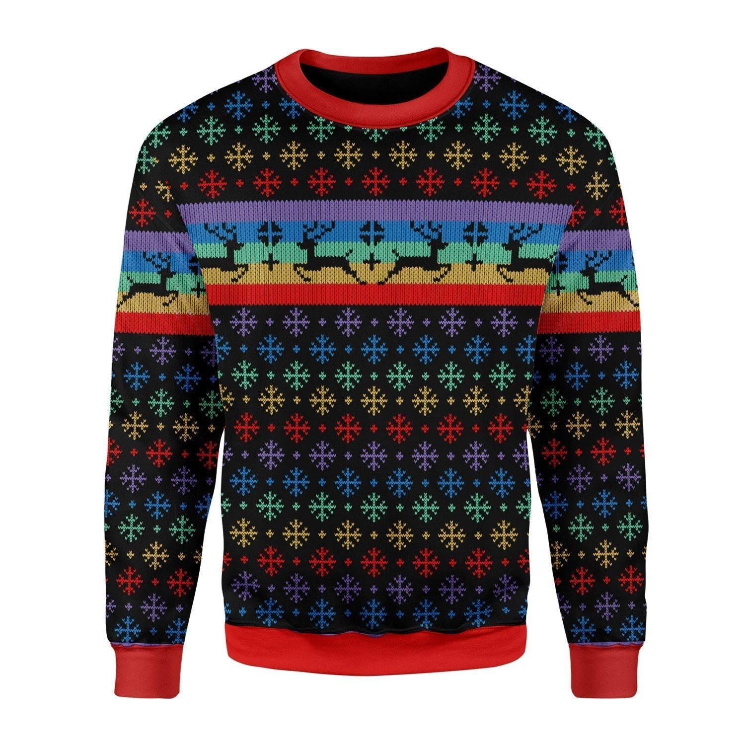 Gearhomies Christmas Unisex Sweater LGBTQ+ Flag 3D Apparel