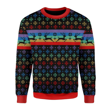 Gearhomies Christmas Unisex Sweater LGBTQ+ Flag 3D Apparel
